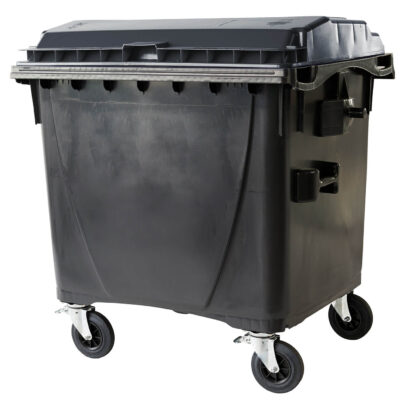 1100lt 4 wheel bin system with flat lid