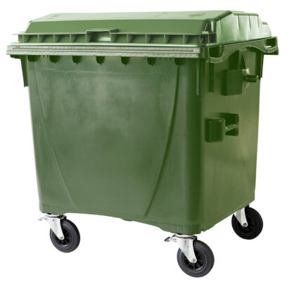 1100lt 4 wheel bin system with flat lid